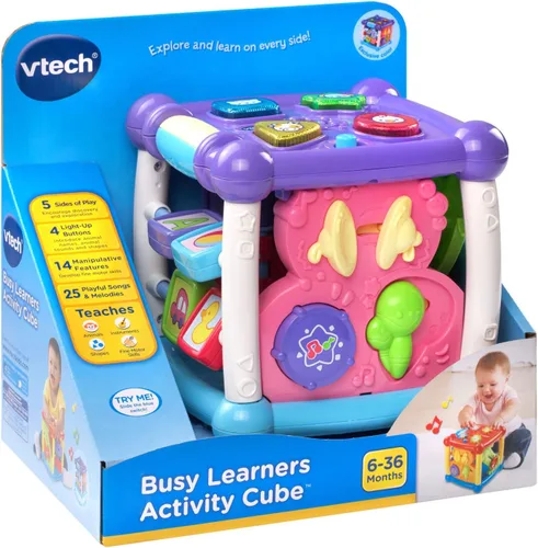 Miniatura 4 de Cubo de actividades VTech Busy Learners, morado, exclusivo en línea
