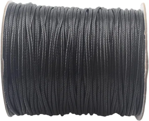 Miniatura 12 de Cordón de poliéster encerado para hacer joyas, cuerda encerada con carrete para hilo de bricolaje (rojo, 0.020 in (150 yardas))