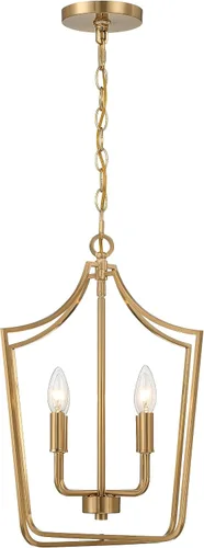Miniatura 13 de Creative Co-Op Constance - Lámpara de techo estilo candelabro de metal cónico con 4 luces, color dorado cepillado