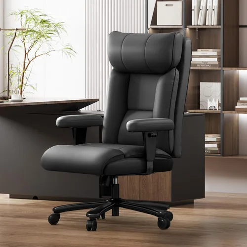 Miniatura 2 de Silla de oficina, silla ergonómica de oficina grande y alta de 750 libras, silla de juegos de cuero con respaldo alto, silla ejecutiva ancha