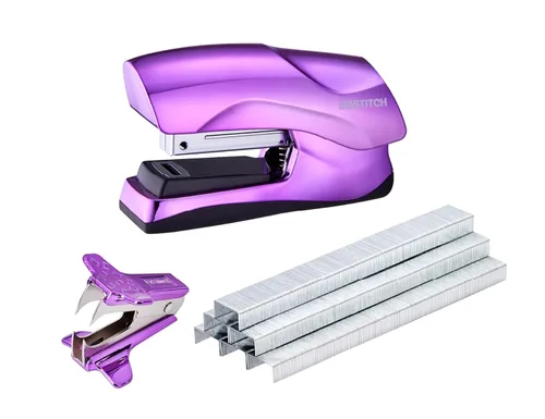 Miniatura 9 de Bostitch Office - Engrapadora resistente de 40 hojas con 1250 grapas y removedor de grapas, sin atascos, grapadora de escritorio, para pizarras Rojo