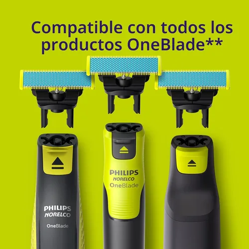 Miniatura 6 de Philips Norelco OneBlade Cuchilla antifricción, Cuchilla de repuesto genuina para afeitadora y recortadora eléctrica OneBlade, Acero inoxidable