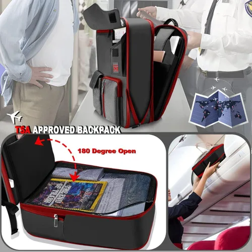Miniatura 4 de ZINZ Mochila para laptop de 15, 15.6 y 16 pulgadas, mochila expandible para computadora con múltiples bolsillos, antirrobo, mochila de viaje