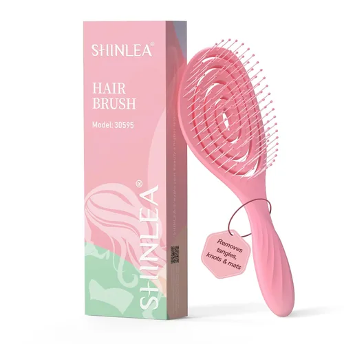 Miniatura 9 de SHINLEA Cepillo para el Cabello, Cepillo Desenredante Anti-Enredos, Cepillo Espiral para Cabello Húmedo y Seco, Mujeres, Hombres, Niños, Se Desliza