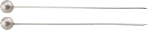 Miniatura 5 de HJ Garden 1 caja de 100 piezas de agujas de 0.236 x 2.394 pulgadas, alfileres de cabeza de perla, alfileres rectos para coser manualidades, Gris