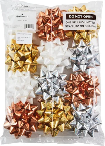 Miniatura 4 de Hallmark - Surtido de lazos para regalos, 12 unidades (oro, plata, bronce, blanco) para cumpleaños, Día de la Madre, bodas, despedidas de soltera