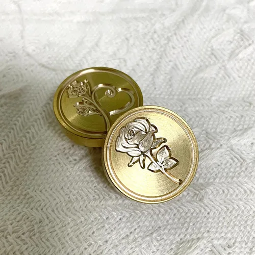 Miniatura 4 de 3 piezas de sello de cera de rosa de repuesto solo de cera de sellado retro antiguo para álbumes de recortes, cabeza para invitaciones de boda