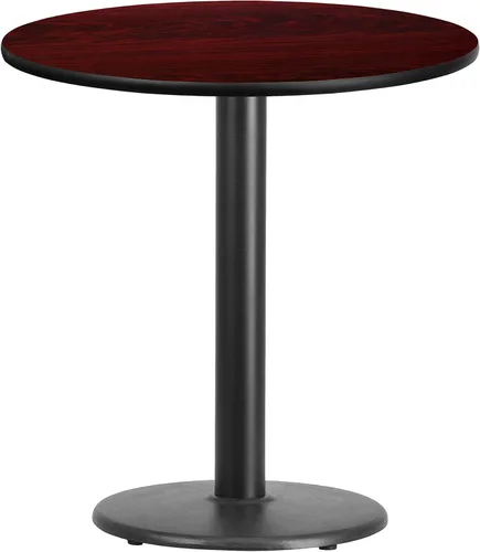Miniatura 7 de Flash Furniture Mesa laminada negra redonda de 24" con base redonda de altura de mesa de 18