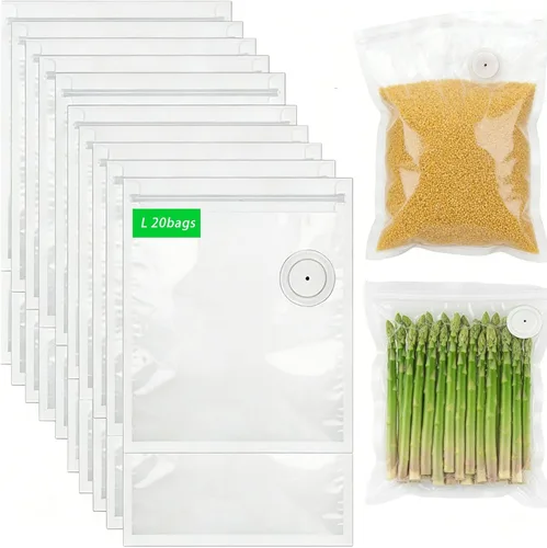 Miniatura 13 de MOMODA Sous Vide - Juego de 30 bolsas de cocina, bolsas reutilizables sin BPA con válvula de aire para cocinas Joule y Anova, bolsas