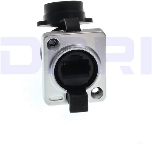 Miniatura 4 de 3 unids recto doble puerto RJ45 zócalo, Ethernet impermeable conector IP65 montaje en panel compatible CAT5e