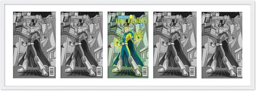 Miniatura 95 de Marco de cómic blanco mate para cómics publicado entre 1938 y 1955 (marco de madera maciza de cómic de la edad dorada) hecho para mostrar 4 cómics