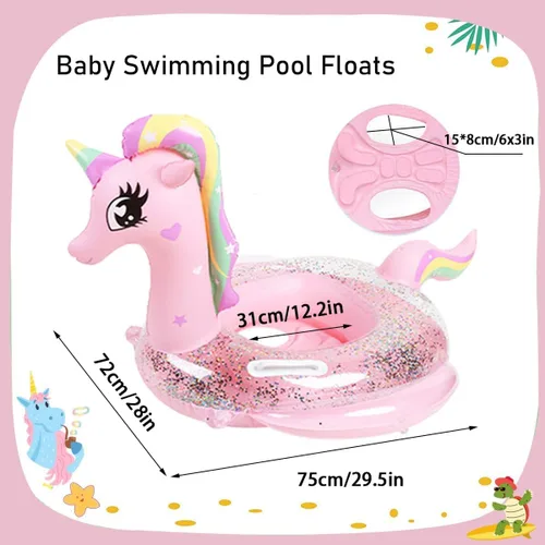 Miniatura 2 de Nuevos flotadores de piscina para bebés de UMBWORLD para niños pequeños de 8 a 48 meses, hasta 44lb, anillo de natación inflable con asiento