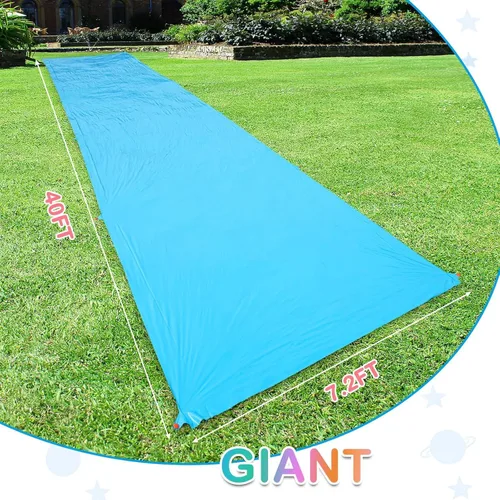 Miniatura 2 de Tobogán acuático antideslizante de 40 pies, gigante, antideslizante para niños, adolescentes y adultos, para verano, toboganes y toboganes