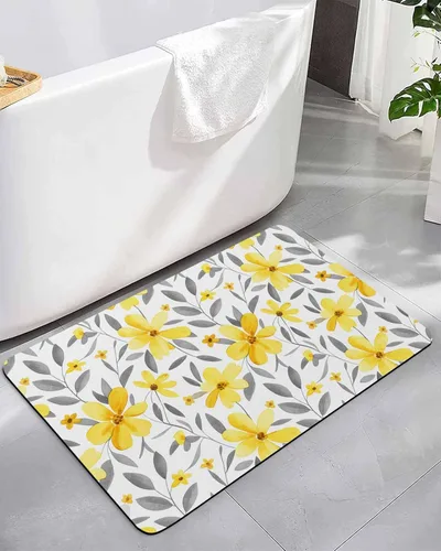 Miniatura 12 de Tapete de baño de eucalipto a cuadros para bañera, antideslizante, de secado rápido y absorbente, tierra de diatomeas, cocina, ducha, fregadero