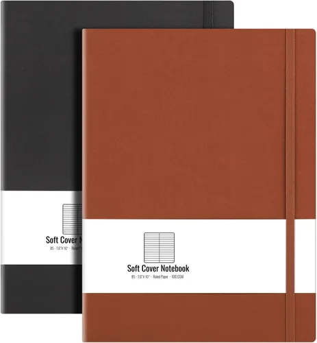 Miniatura 12 de AHGXG B5 College cuaderno con renglones, con tapa blanda, 2 unidades, tamaño grande, 7.6 x 10 pulgadas, con papel grueso rayado de 2.94 oz/yd², 408