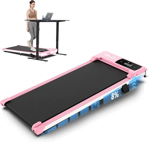 Miniatura 9 de Almohadilla para caminar debajo del escritorio para oficina en casa, cinta de correr portátil de 2.5 HP con capacidad de 300 libras, máquina Negro