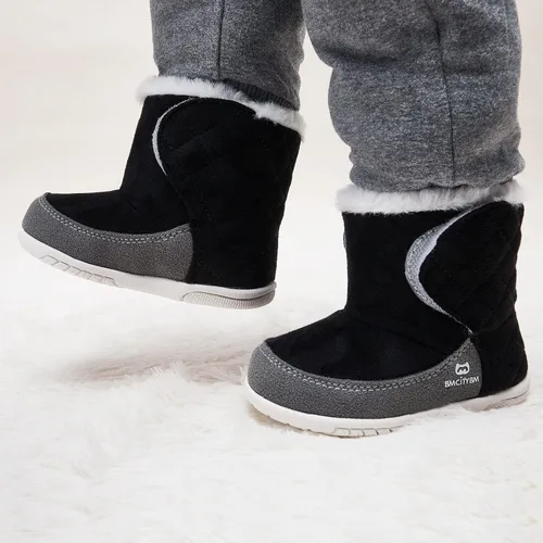 Miniatura 2 de BMCiTYBM Botas de nieve para bebés, niños y niñas, zapatos cálidos de invierno, zapatos ligeros al aire libre para bebés de 6, 9, 12, 18, 24 meses