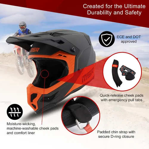 Miniatura 6 de MSR Casco de motocross hexagonal de carbono, motocross con MIPS