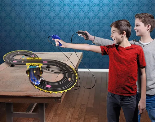 Miniatura 4 de NKOK Sonic and Shadow - Juego de pista de carreras con luces que funcionan, contador de vueltas, pista de autos de ranura en forma de figura-8