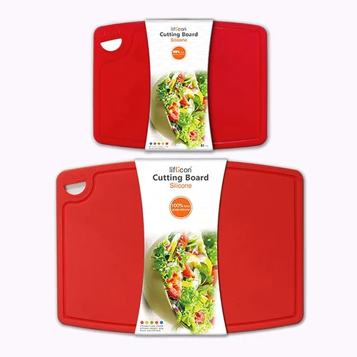 Miniatura 23 de Liflicon Tablas de corte de silicona gruesas para cocina, juego de tablas de cortar/esteras de silicona de 2 piezas extra grandes 37 cm x 26.5 cm