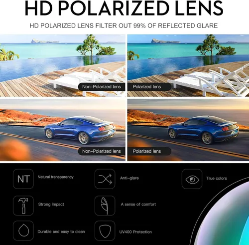 Miniatura 3 de DUCO Gafas de sol polarizadas deportivas para hombres y mujeres, gafas de sol para correr, pesca, ciclismo, béisbol, protección UV400, DC0023 Marco