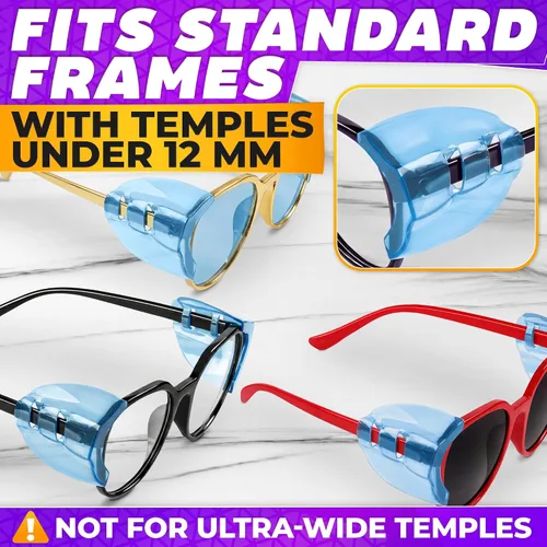 Miniatura 6 de BURIUS Protectores laterales de seguridad para lentes con clip – Se ajustan al 98% de las gafas Protecciones ligeras de laboratorio