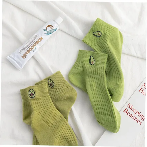 Miniatura 5 de USHOBE 4 Pairs Fashion Short Socks Lip Gloss for Girls Womens Socks Hosiery Girl Socks Short Ankle Socks Women