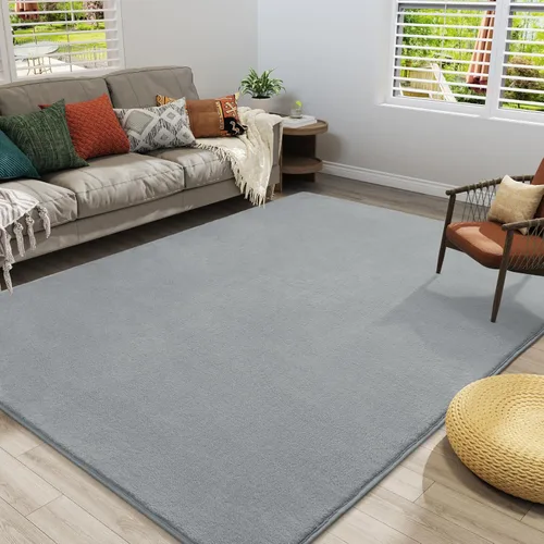 Miniatura 4 de Amearea Alfombras Modernas de Área para Dormitorio Sala de Estar, 4x6 Pies Gris Alfombra de Espuma Viscoelástica Engrosada, Alfombras Mullidas