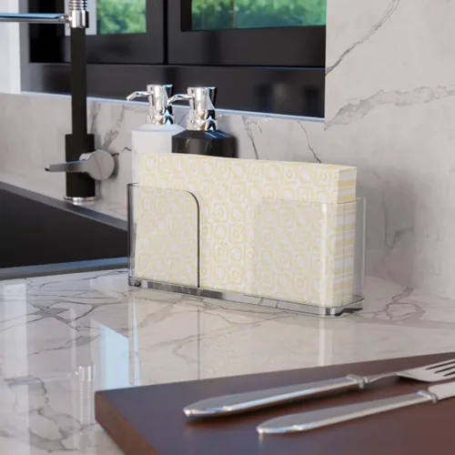 Miniatura 2 de Amazing Abby Servilletero acrílico para toallas de invitados (8.5 x 4.5 pulgadas), dispensador de servilletas de plástico con almohadillas