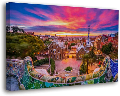 Miniatura 37 de SpiritualHands Lienzo decorativo para pared, diseño de lugares famosos del patrimonio mundial, carteles enmarcados escénicos, paisajes modernos, 03