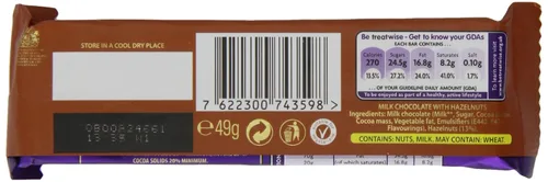 Miniatura 2 de Cadbury Leche láctea nuez entera Single Bar (paquete de 24)