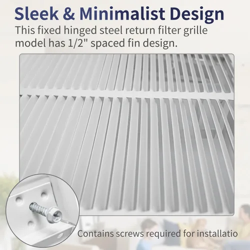 Miniatura 3 de Howeall 10" x 10" [Tamaño de apertura del conducto] Rejilla de filtro de aire de retorno de acero - Cara/puerta extraíble para filtros de 1 pulgada