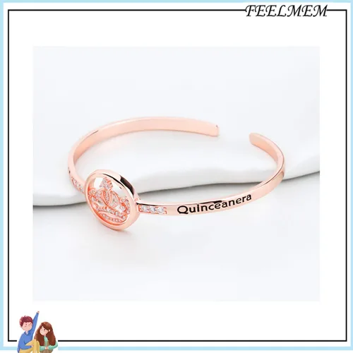 Miniatura 3 de Feelmem 15 cumpleaños regalo para niña corona dulce 15 años Quinceañera collar de membrillo joyería niña dulce 15 cumpleaños joyería 15 cumpleaños