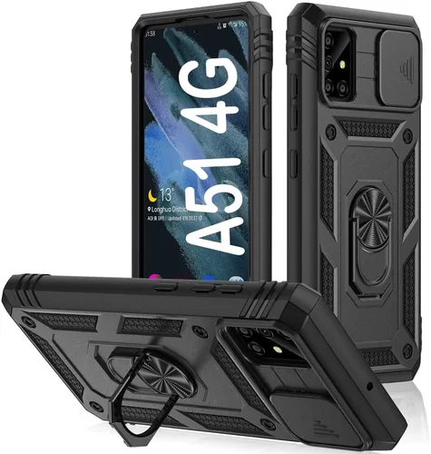 Miniatura 21 de PASNEW Funda para Samsung Galaxy A54, Soporte Metálico y Cubierta Deslizante para Cámara, Militar Multicapa Resistente de Cuerpo Completo a Prueba