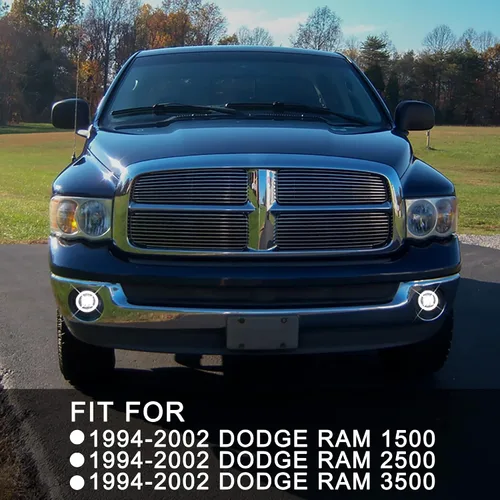 Miniatura 6 de Luces antiniebla LED con anillo de halo DRL para Dodge Ram 1500 2500 3500 94-02, reemplazo de faros antiniebla de conducción de parachoques