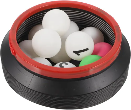 Bolas de rifa numeradas 1-10 pelotas impresas de tenis de mesa con 2 bolas de colores y cubo de almacenamiento plegable para juegos de fiesta,
