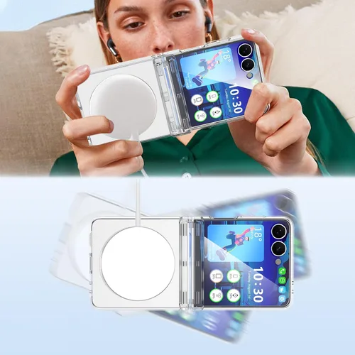 Miniatura 5 de Funda magnética diseñada para Samsung Galaxy Z Flip 6/5 con protección de bisagra, protector de pantalla y soporte [compatible con MagSafe], funda