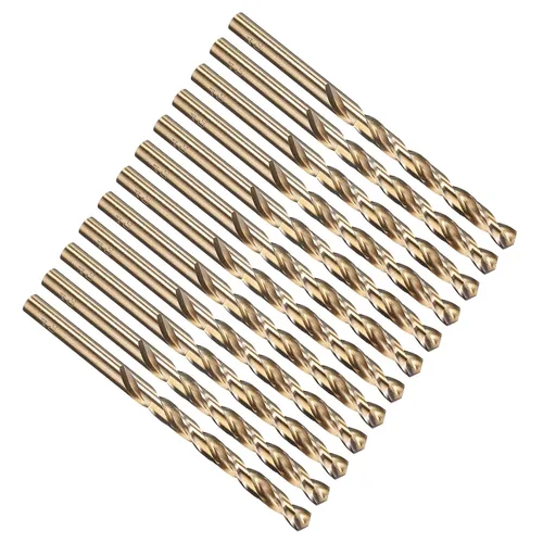 Miniatura 17 de PATIKIL Broca Jobber de 0.039 in, vástago recto M35 cobalto 5% acero de alta velocidad 135° acabado dorado para metal duro de acero inoxidable - 2