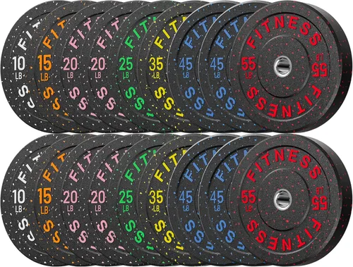 Miniatura 38 de Discos de peso olímpicos de 2 pulgadas y caucho para barras, discos para gimnasio en casa, entrenamiento de fuerza y levantamiento de pesas, 10 a
