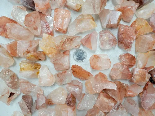 Miniatura 4 de Piedras ásperas de cuarzo de fuego de 1/2 libra, cristal de cuarzo hematoide a granel, piedras naturales y cristales crudos, rocas fuente