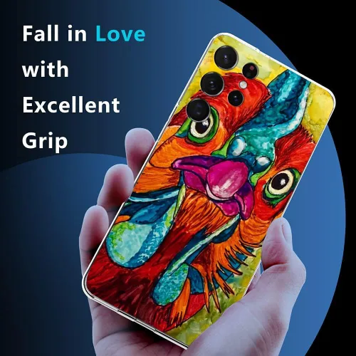 Miniatura 2 de Funda protectora transparente diseñada para Samsung Galaxy S22 Ultra, pintura al óleo de flores de jardín de pollo, pintura al óleo, funda