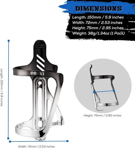 Miniatura 2 de Corki Cycles - Soporte para botella de agua de aleación de aluminio para bicicleta de entrada derecha e izquierda, para bicicletas de carretera
