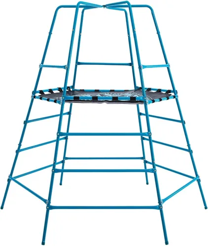 Miniatura 10 de Explorer 2 Jungle Gym - Juego de escalada con marco de acero ajustable, toldo y plataforma resistentes a la intemperie, juego al aire libre