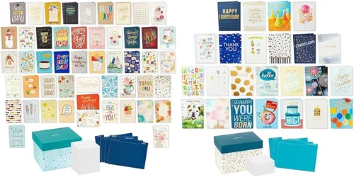 Miniatura 9 de Hallmark Juego de tarjetas de felicitación en blanco surtidas para todas las ocasiones con organizador de tarjetas y surtido de tarjetas