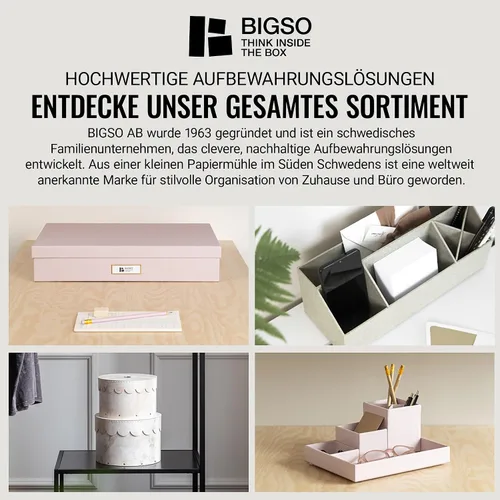 Miniatura 6 de Bigso Box of Sweden Organizador de archivos con elegante asa de cuero, caja organizadora de aspecto escandinavo que incluye 8 archivos colgantes