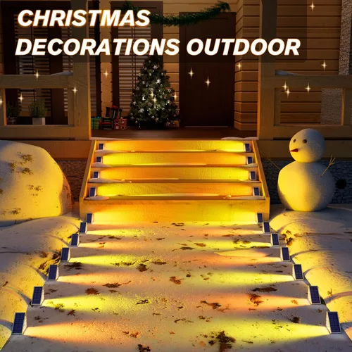 Miniatura 2 de VOLISUN Paquete de 6 luces solares para escaleras, 7 colores fijos, luces solares para escalones al aire libre, impermeables, IP67, luz LED