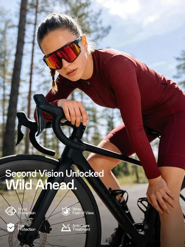 Miniatura 5 de KAPVOE Gafas polarizadas con 1 lente o 4 lentes de protección UV para mujeres y hombres, gafas de sol para ciclismo, marco TR90, para deportes