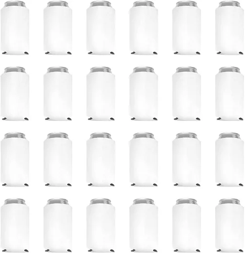 Miniatura 8 de Fundas enfriadoras de latas de espuma de poliéster en blanco (12, color rubor)