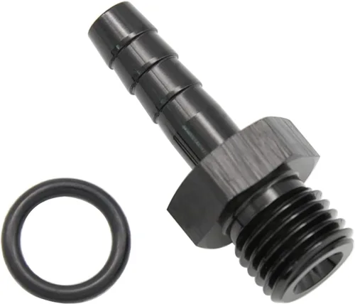 Miniatura 5 de Aluminio -4 AN ORB macho a 1/4 "(6.35mm) Barb Push On Manguera Adaptador Negro