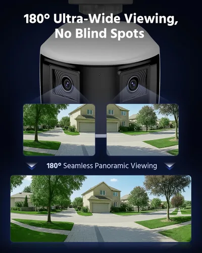Miniatura 2 de ANNKE FCD800 - Cámara de seguridad PoE de 4K 8MP con lente dual, vista panorámica de 180°, visión nocturna a color con luz dual inteligente, audio